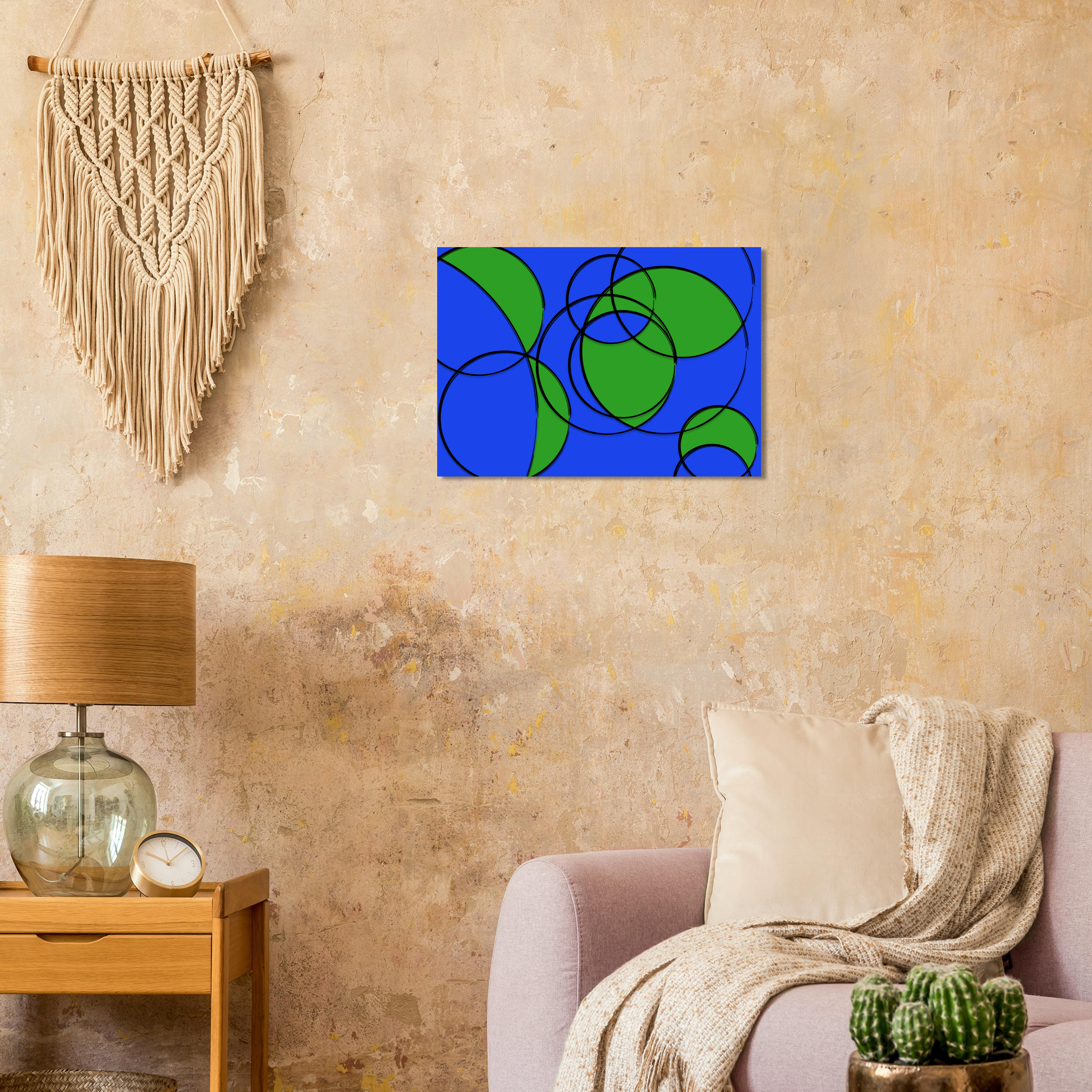 Minimalist Circles World Map — Colour Art Edition (Print)