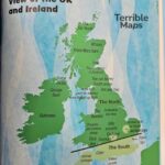 A Southerner's view of the UK and Ireland: The South below a line, The North and The Far North above it, from the Terrible Maps book